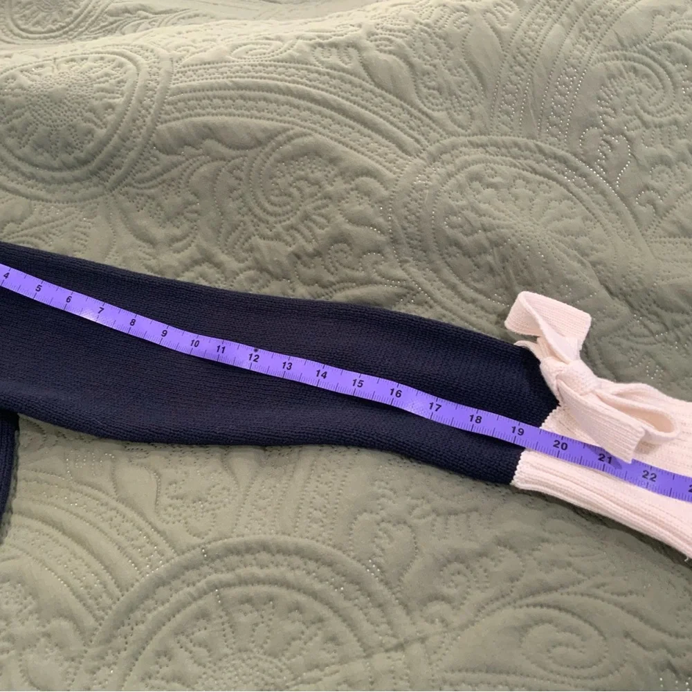 Ann Taylor Navy and Cream Cowl Neck Sweater - Picture 5 of 8